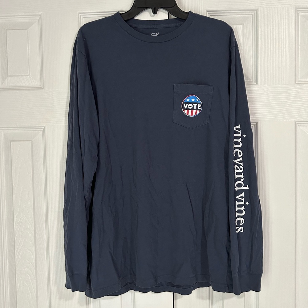 Vineyard Vines Patriotic Navy Long Sleeve Tee
